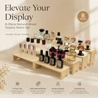 2 Set Large Wood Display Risers Display Stands Wooden Cupcake Stand Dessert Food Buffet Risers for Vendor Events, alternate