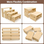 2 Set Large Wood Display Risers Display Stands Wooden Cupcake Stand Dessert Food Buffet Risers for Vendor Events, alternate