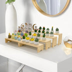 2 Set Large Wooden Cupcake Stands Wood Display Risers Dessert Table Display Set Cake Stand Display Shelf 4Tiered, alternate