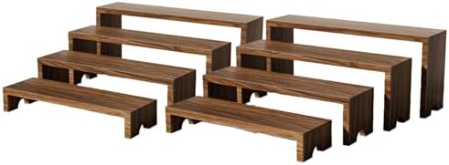 2 Set Large Wooden Tiered Riser Stand for Vendor Booth Events Stackable Cupcake and Dessert Display Farmhouse