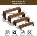 2 Set Large Wooden Tiered Riser Stand for Vendor Booth Events Stackable Cupcake and Dessert Display Farmhouse, alternate view