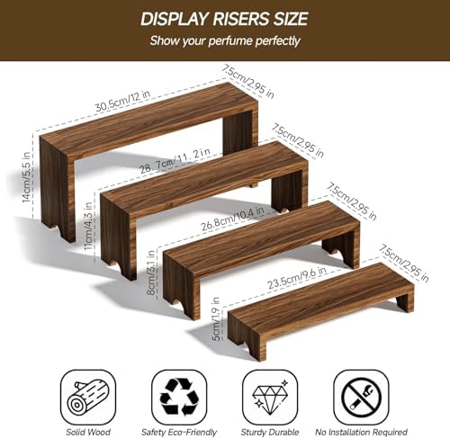 2 Set Large Wooden Tiered Riser Stand for Vendor Booth Events Stackable Cupcake and Dessert Display Farmhouse, alternate view