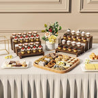2 Set Large Wooden Tiered Riser Stand for Vendor Booth Events Stackable Cupcake and Dessert Display Farmhouse, alternate view