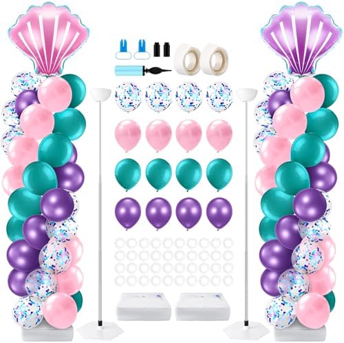 2 Set Mermaid Balloon Column Stand Kit