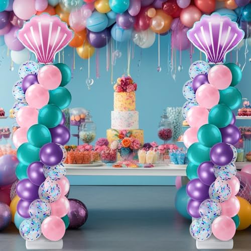 2 Set Mermaid Balloon Column Stand Kit, alternate view 2