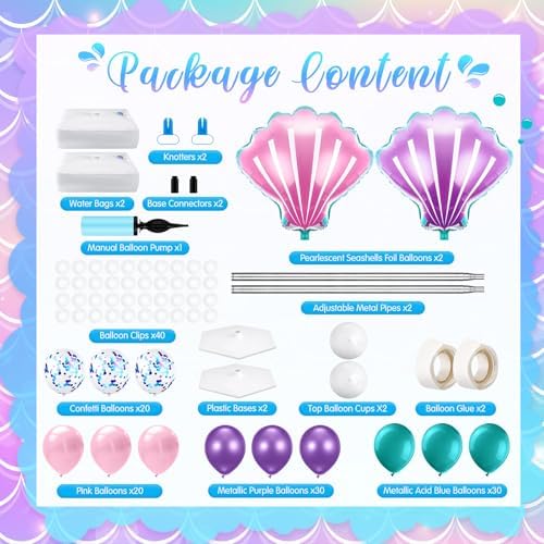 2 Set Mermaid Balloon Column Stand Kit, alternate view 3