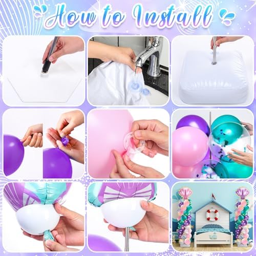 2 Set Mermaid Balloon Column Stand Kit, alternate view 6