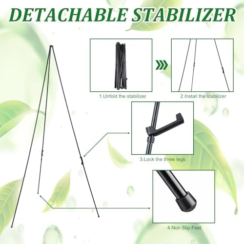 2 Set Metal Wreath Stand for Cemetery Kit 65 Inch, Black in Black, alternate view 3