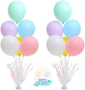2 Set Pastel Birthday Decorations Rainbow Party Table Balloons Centerpiece Stand Kit for Girls Baby Shower