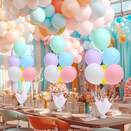 2 Set Pastel Birthday Decorations Rainbow Party Table Balloons Centerpiece Stand Kit for Girls Baby Shower, alternate view 2