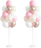 2 Set Pastel Gold Balloon Column Adjustable Kit For Party in 26 Count (Pack of 2) in Champagne Pink Metallic