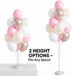 2 Set Pastel Gold Balloon Column Adjustable Kit For Party in 26 Count (Pack of 2) in Champagne Pink Metallic, alternate view