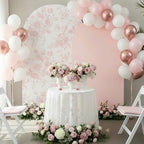 2 Set Pink Floral Arch Cover 7.2ft 6.6ft Stretchy Party Backdrop, alternate view 4