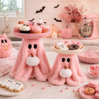 2 Set Pink Ghost Halloween Candy Bowl, Pumpkin Candy Dish in Pink, White, alternate view 6