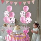 2 Set Pink Table Balloons Foil Spray Centerpiece with Pink and Confetti Balloons Stand Kit for Birthday Party, alternate view