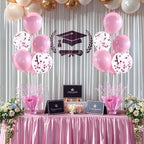 2 Set Pink Table Balloons Foil Spray Centerpiece with Pink and Confetti Balloons Stand Kit for Birthday Party, alternate view