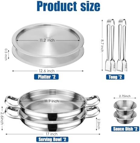 2-Set Shrimp Cocktail Serving Dish with Ice Tray, Cold Chilled Serving Tray in 2-Set Round in Silver, alternate view 3