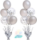 2 Set Silver Balloon Centerpieces for Tables Silver Balloons Stand Kit for Birthday Party Baby Shower Wedding