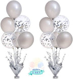 2 Set Silver Balloon Centerpieces for Tables Silver Balloons Stand Kit for Birthday Party Baby Shower Wedding