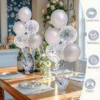 2 Set Silver Balloon Centerpieces for Tables Silver Balloons Stand Kit for Birthday Party Baby Shower Wedding, alternate view