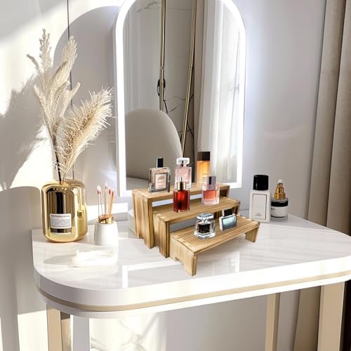 2 Set Small Display Riser Wood Risers Wooden Cupcake Display Stand,9.4"-7.8" Graduated Sizes,3Tiered 6Pcs, alternate view 4