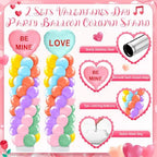 2 Set Valentines Day Balloon Column Stand Kit with 2 Candy Pastel Heart Love Foil Balloons, Valentines Day Arch, alternate