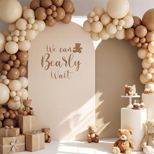 2 Set We Can Bearly Wait Arch Backdrop Cover 7.2ft 6.6ft in 87 x 47 inch in Brown, alternate view 5