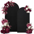 2 Set Wedding Arch Cover Black Ripple & Solid Stretchy Backdrop Cover in 7.2 ft & 6.6 ft in Black