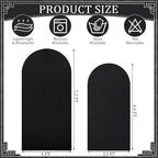 2 Set Wedding Arch Cover Black Ripple & Solid Stretchy Backdrop Cover in 7.2 ft & 6.6 ft in Black, alternate view 2