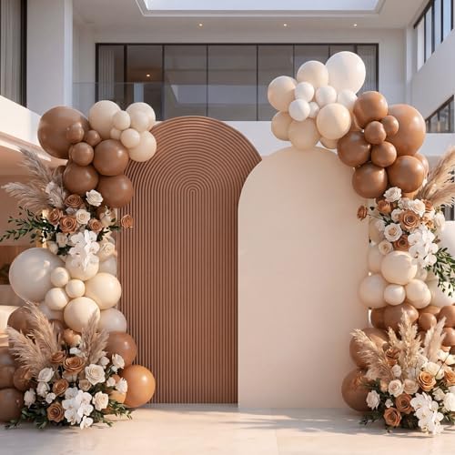2 Set Wedding Arch Cover, Boho Ripple & Solid Stretchy Backdrop Cover in 7.2 ft & 6.6 ft in Boho Color, alternate view 3