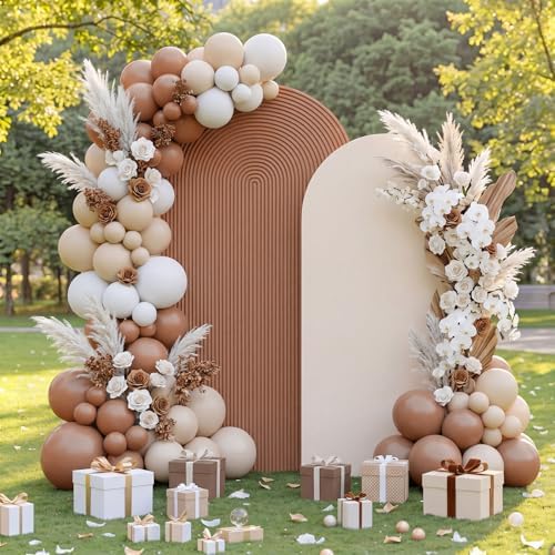 2 Set Wedding Arch Cover, Boho Ripple & Solid Stretchy Backdrop Cover in 7.2 ft & 6.6 ft in Boho Color, alternate view 5