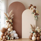 2 Set Wedding Arch Cover, Boho Ripple & Solid Stretchy Backdrop Cover in 7.2 ft & 6.6 ft in Boho Color, alternate view 6