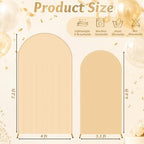 2 Set Wedding Arch Cover, Champagne Ripple & Solid Stretchy Backdrop Cover in 7.2 ft, 6.6 ft in Champagne, alternate view 2