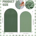 2 Set Wedding Arch Cover Green Ripple & Solid Color Stretchy Backdrop Cover in 7.2 ft in Green, alternate view 2