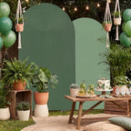2 Set Wedding Arch Cover Green Ripple & Solid Color Stretchy Backdrop Cover in 7.2 ft in Green, alternate view 6
