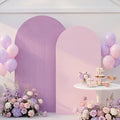 2 Set Wedding Arch Cover Pink Purple Ripple & Solid Stretchy Backdrop Cover in Pink, Purple