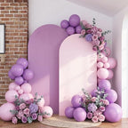2 Set Wedding Arch Cover Pink Purple Ripple & Solid Stretchy Backdrop Cover in Pink, Purple, alternate view 3