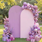 2 Set Wedding Arch Cover Pink Purple Ripple & Solid Stretchy Backdrop Cover in Pink, Purple, alternate view 6