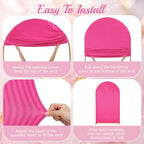 2 Set Wedding Arch Cover Rose Red Pink Ripple & Solid Backdrop Cover in 7.2 ft & 6.6 ft in Rose Red, Pink, alternate view 4