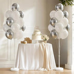 2 Set Wedding Balloon Column Kit with Stand Base for Party in 2 Count (Pack of 1) in Silver White, alternate view 2
