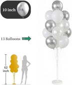 2 Set Wedding Balloon Column Kit with Stand Base for Party in 2 Count (Pack of 1) in Silver White, alternate view 5