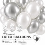 2 Set Wedding Balloon Column Kit with Stand Base for Party in 2 Count (Pack of 1) in Silver White, alternate view 6