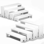 2 Set White Wood Tiered Riser Display Stands for Vendor Events, Stackable Wooden Cupcake Stand, Farmhouse Decor