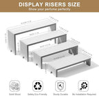 2 Set White Wood Tiered Riser Display Stands for Vendor Events, Stackable Wooden Cupcake Stand, Farmhouse Decor, alternate
