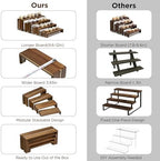 2 Set Wide Acacia Wood Tiered Display Stands, Cupcake Stand Buffet Risers in Acacia Wood, alternate view 6