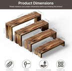 2 Set Wood Risers Tiered Display Stands Wooden Cupcake Stand Large Perfume Organizer Stackable Food Display, alternate view 2
