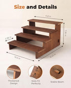 2 Set Wooden Cupcake Stand, Tiered Risers Display Stands, M in Brown, alternate view 2