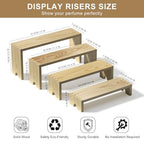 2 Set Wooden Tiered Risers Display Stands for Vendor Events, Stackable Wood Cupcake Display Stand, Farmhouse, alternate view