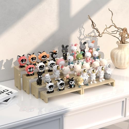 2 Set Wooden Tiered Risers Display Stands for Vendor Events, Stackable Wood Cupcake Display Stand, Farmhouse, alternate view