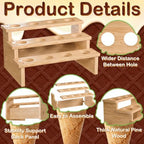 2 Set Wooden Waffle Ice Cream Cone Holder Stand (Cone Holder - 1.18" HoleDia) in Cone Holder - 1.18"HoleDia, alternate view 4